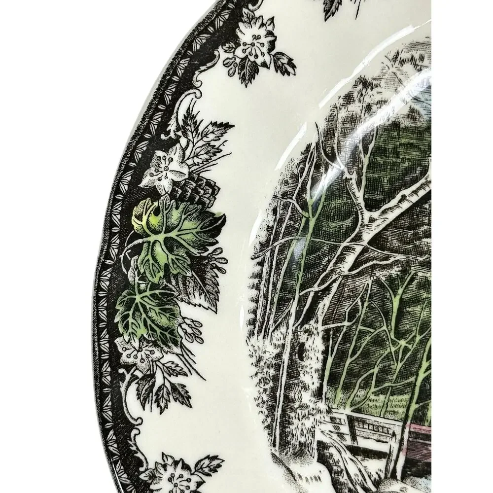 Johnson Bros Friendly Village England Covered Bridge 2006 Collector Dinner Plate